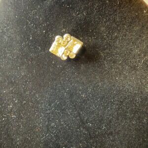 Vintage Silver Tone Clear Rhinestone Geometric Cluster Brooch Pin Petite Square